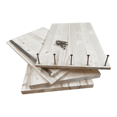 Holzplatten und Schrauben für Bienenstockbau, DIY Imkerei.