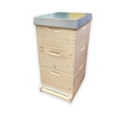 Imkerei Set fertig gebaut mit EM Quadrat Vollzarge, 435x435 mm, für Bienenstöcke.