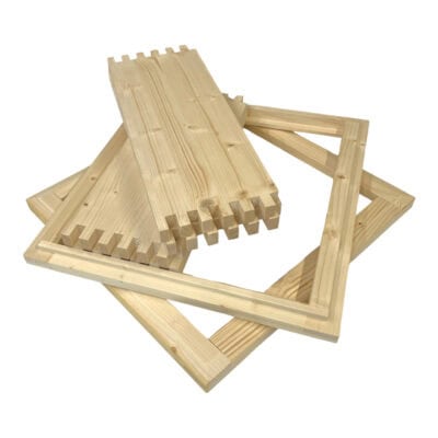 Holzrahmen für Bienenbeuten, langlebig und hochwertig.