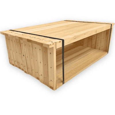 Gedrahtete Seitenteile für Dadant Bienenstock, stabile Holzbauweise.