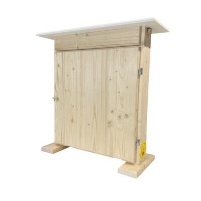 Bienen Schaukasten für Dadant US mit Holzrahmen und Schutzdach.