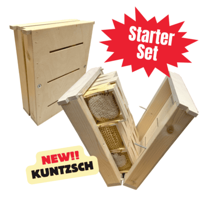 Bienenstarter-Set aus Holz mit Bienenwaben für Anfänger und Imker.