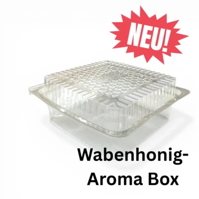 Wabenhonig Aroma Box einzeln gefüllt mit 10x10 Wabenhonig Rähmchen transparente RPET Verpackung wiederverschließbar